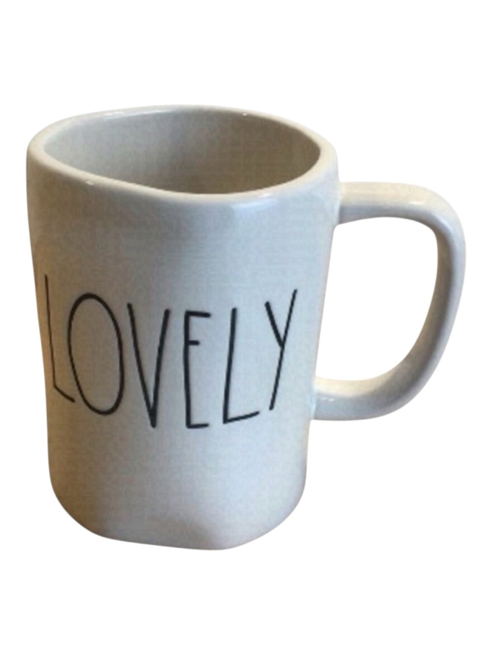 Lovely graphic RAE Dunn mug Lovely Artisan Collection Magenta coffee tea